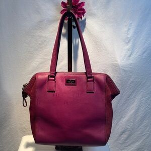 Kate Spade Magenta Leather Tote Bag
